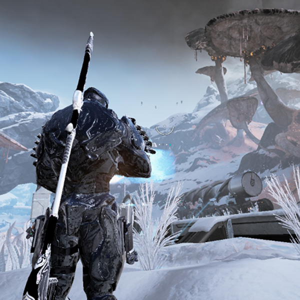 Newest Warframe fighting enemies in Tenno mission with ability effects active