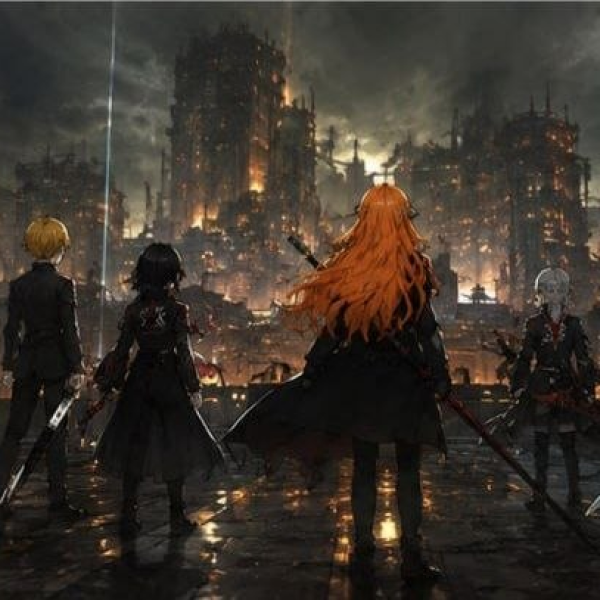 Dark fantasy battle lineup featuring Limbus Company in action