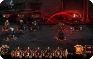 Dark fantasy battle lineup featuring Limbus Company in action
