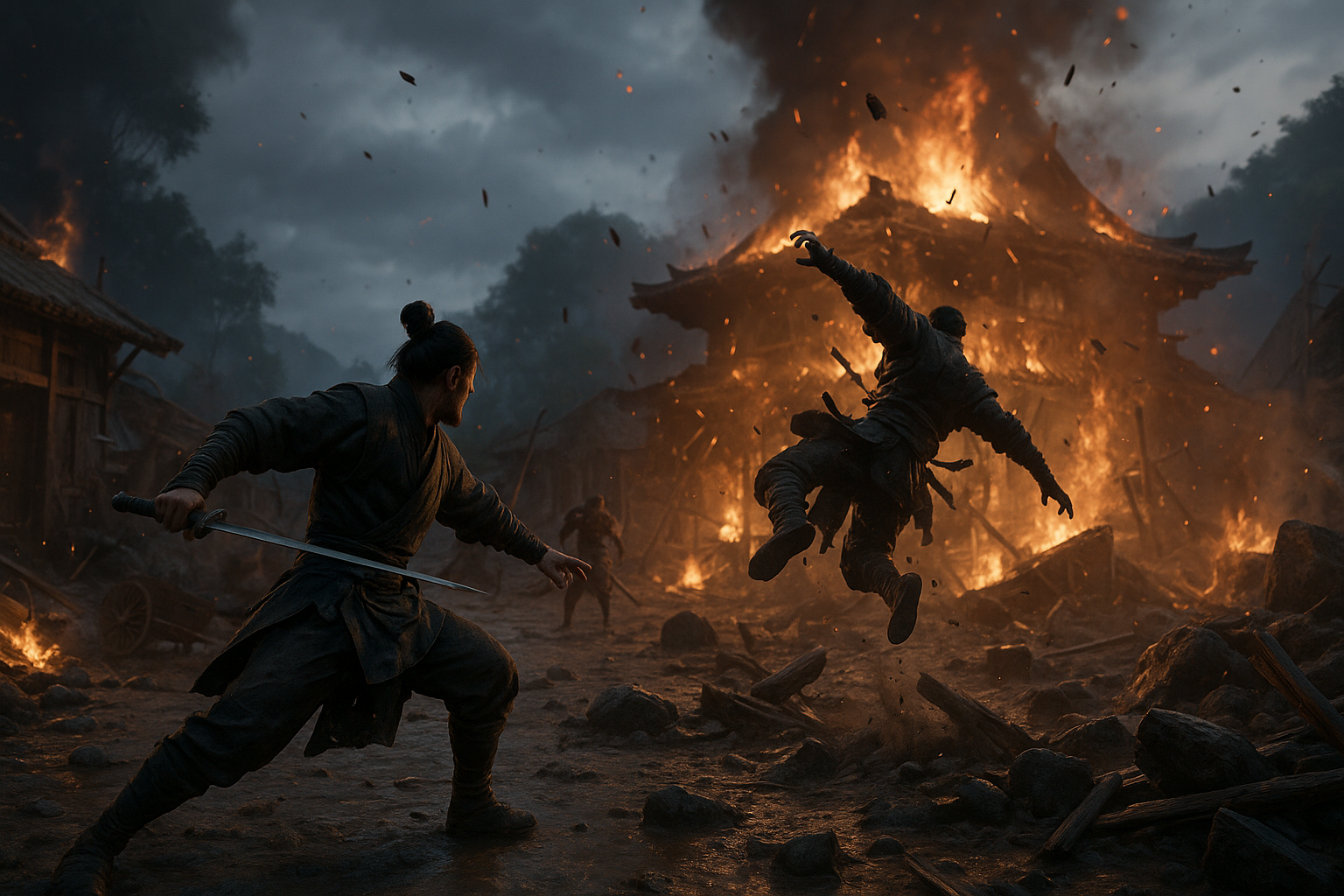 A Wuxia Journey Through Where Winds Meet - gameplay scene in Is Where Winds Meet Worth Playing? A Review of Its Combat, World, and Flow