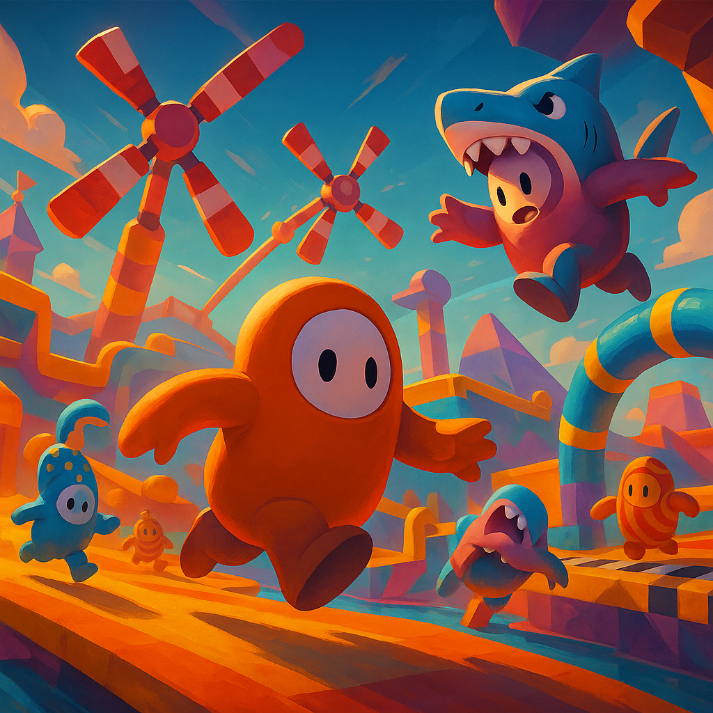 Beginner race strategy scene from Fall Guys Games