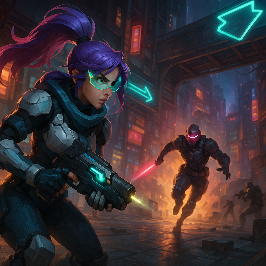 overwatch game news image of Shion fighting on Neon Junction
