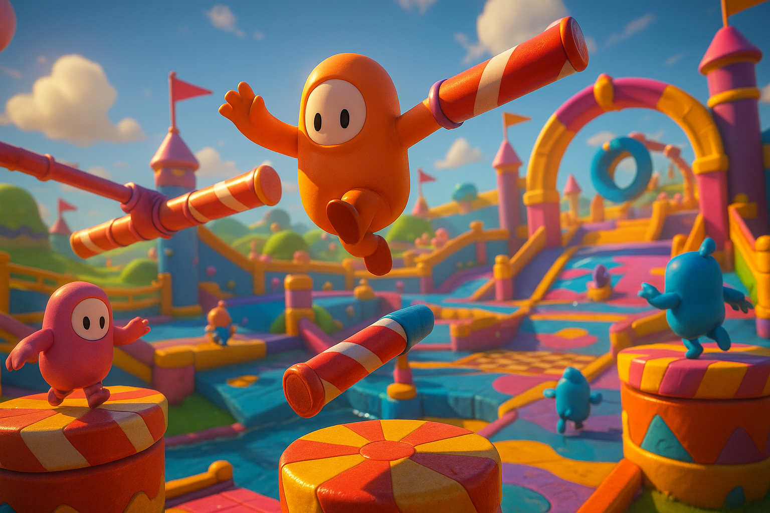 Fall Guys Games in the Party Battle Royale Genre - cinematic gameplay artwork for Fall Guys