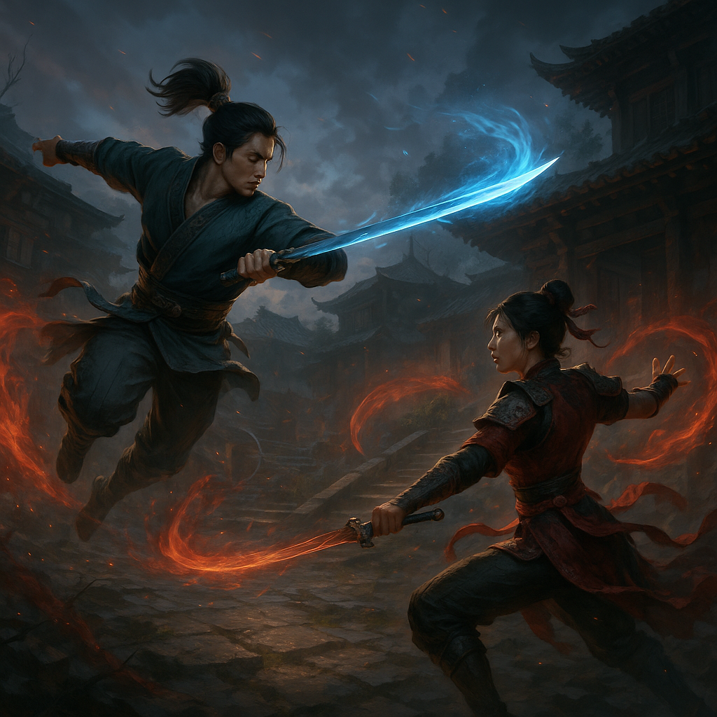 Player learning movement and duels in Naraka Bladepoint
