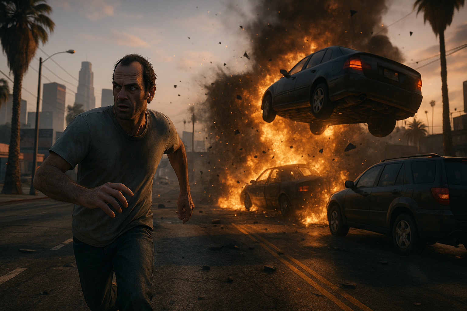 A Fresh Look at Grand Theft Auto V Enhanced as an Action Game - gameplay scene in Is <strong>Grand Theft Auto V Enhanced</strong> Worth Revisiting Today?