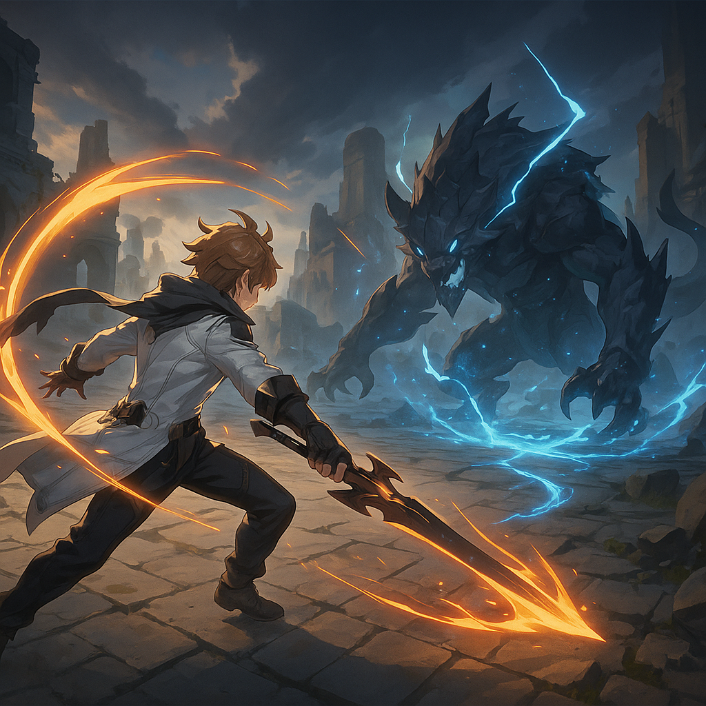 Fast-paced battle scene from Wuthering Waves Mobile