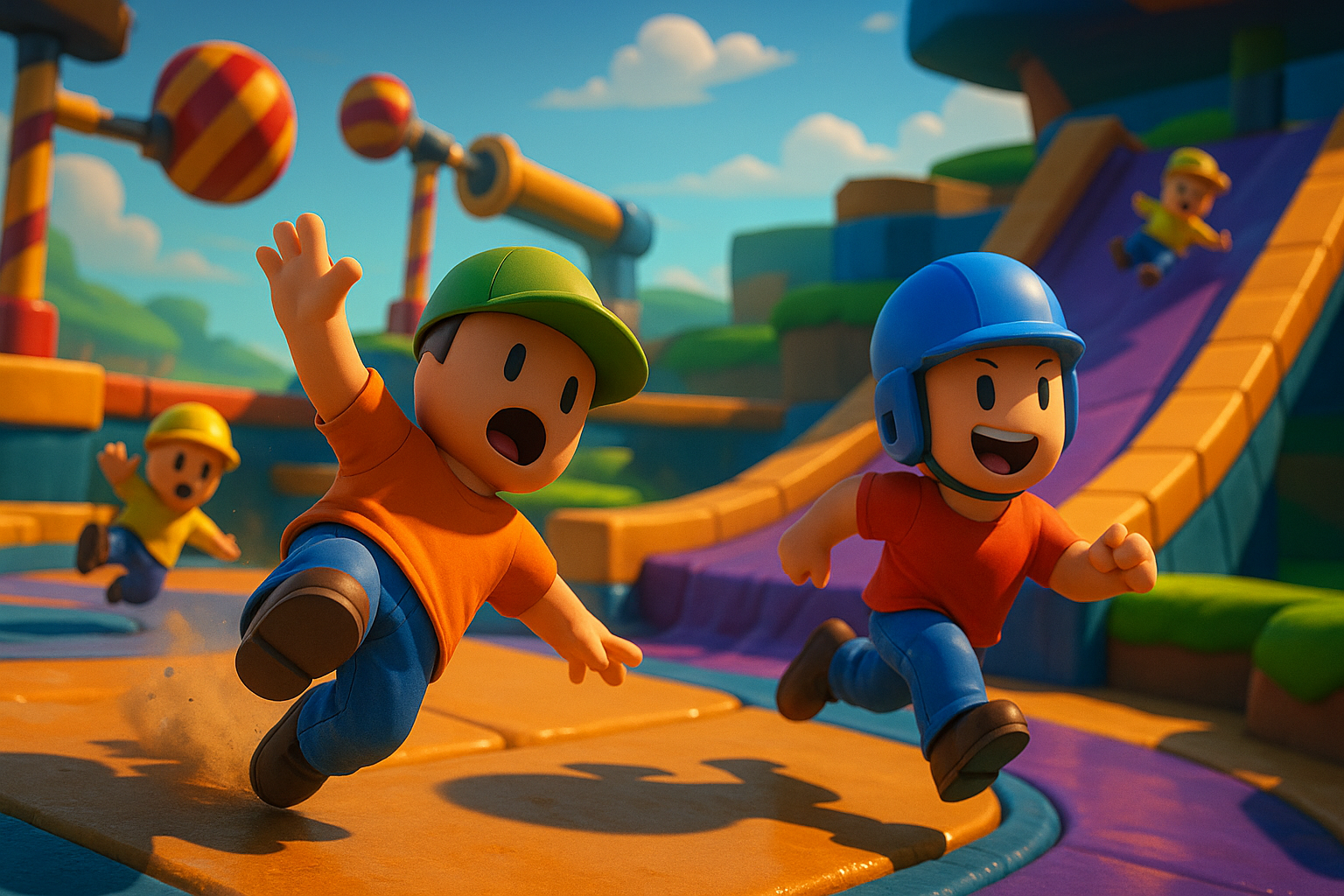 The Best Fit for Fans Asking Is Stumble Guys Worth Playing - gameplay scene in Falling, Laughing, and Racing Through Stumble Guys Web