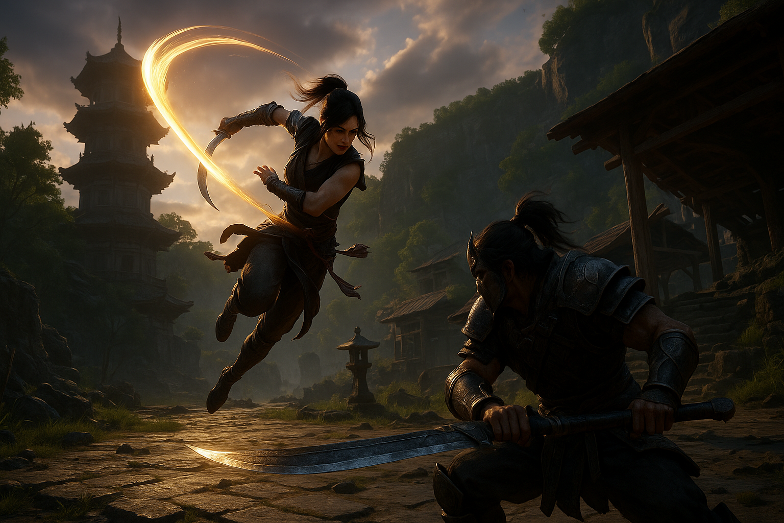 Who Gets the Most From Naraka: Bladepoint Review - gameplay scene in Fast Duels and Big Risks in This Naraka: Bladepoint Review